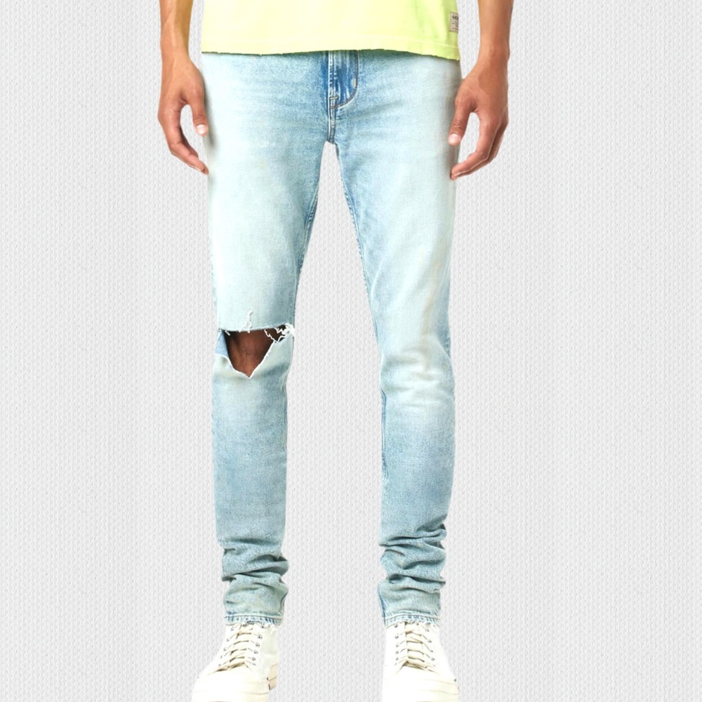 NWT HUDSON Men's Zack Distressed Skinny Jeans Sz 28 x 34”‎